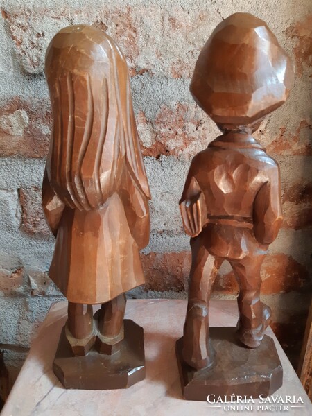Vagány gyerekek fa szobor W. u. M. Heinzeller