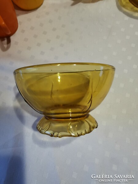 Beautiful amber colored glass bonbonier, candy holder bottom