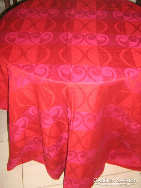 Beautiful vintage red-magenta woven curtain