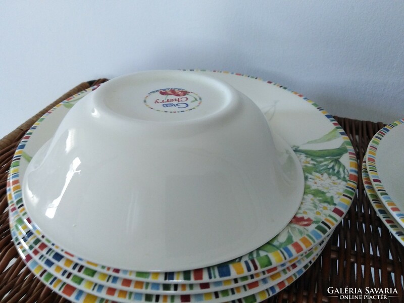 Cherry - gien ceramic plates / 4 persons