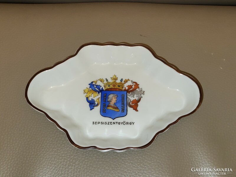 Antique Herend bowl with the coat of arms of György Sepsiszent, 1943, Transylvania, Székelyland