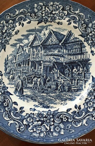 Royal tudor ware blue English flat plate