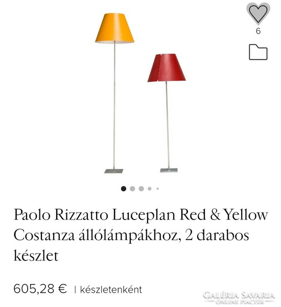 Paolo Rizzatto design Luceplan Olasz  króm állólámpa Alkudható!