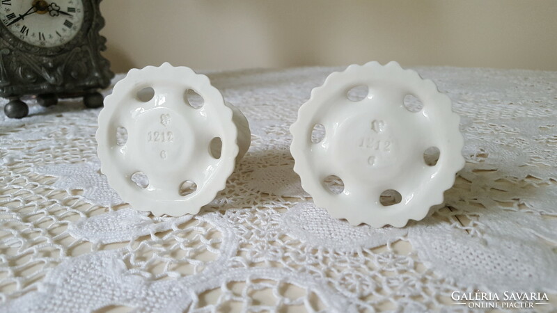 Pair of Nymphenburg German porcelain candle holders