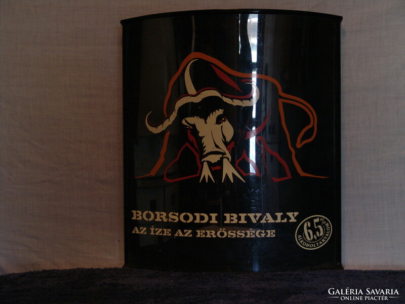 Old illuminated Borsod buffalo drink advertisement