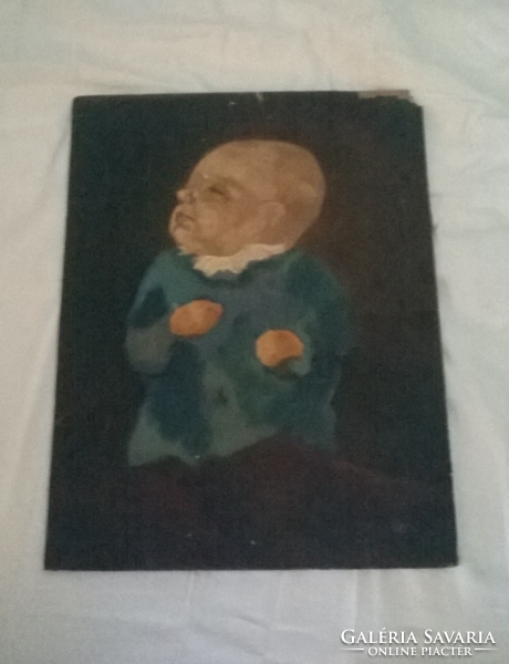 A picture depicting a doll painted on wood grain