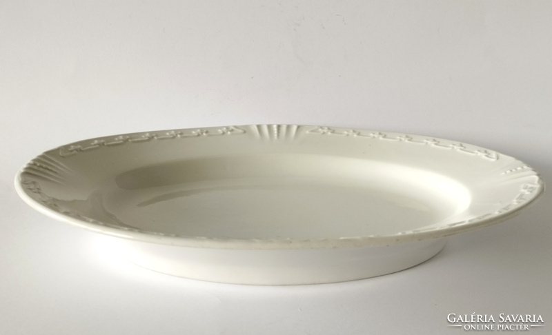 Old beautiful white thick porcelain serving bowl from the 1920s-30s