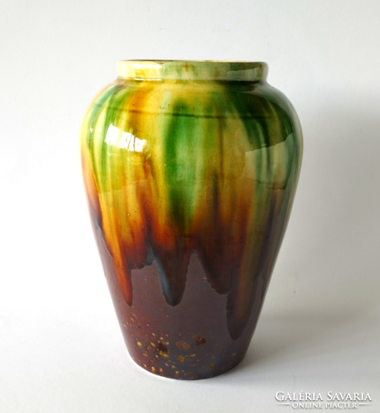 Retro marked Bavarian glazed ceramic vase