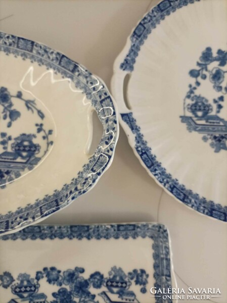 Kék mintás német porcelán kínáló szett