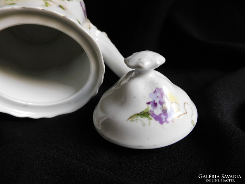 Antique purple poppy flower teapot