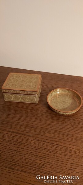 Cloissone fire enamel box and bowl