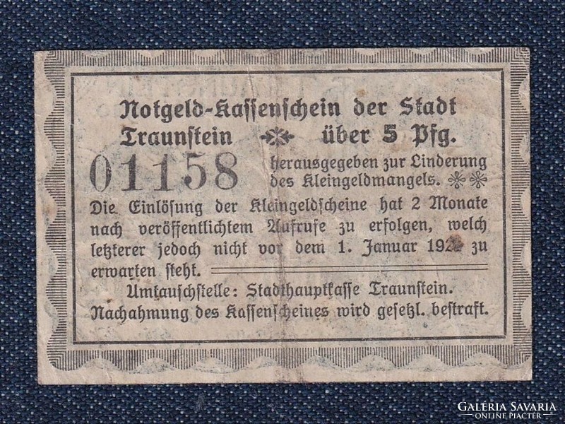 Németország Traunstein 5 Pfennig szükségpénz 1920 (id77684)