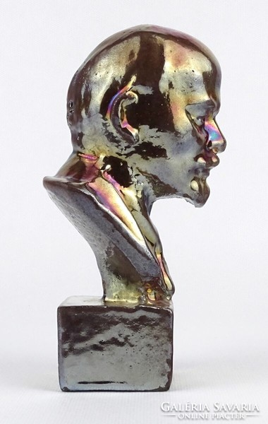 1M908 Irizáló felületű öntöttvas Vlagyimir Iljics Lenin mellszobor 16 cm