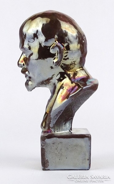 1M908 Irizáló felületű öntöttvas Vlagyimir Iljics Lenin mellszobor 16 cm