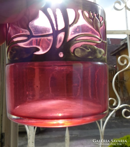 Art Nouveau glass / copper decoration.