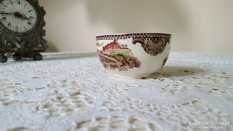 English faience, old britain castles multicolor sugar bowl