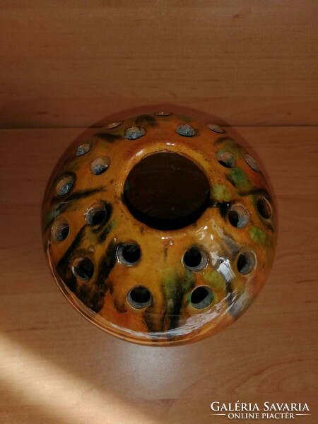 Iparművészeti kerámia ikebana váza - 16 cm magas (10/d)