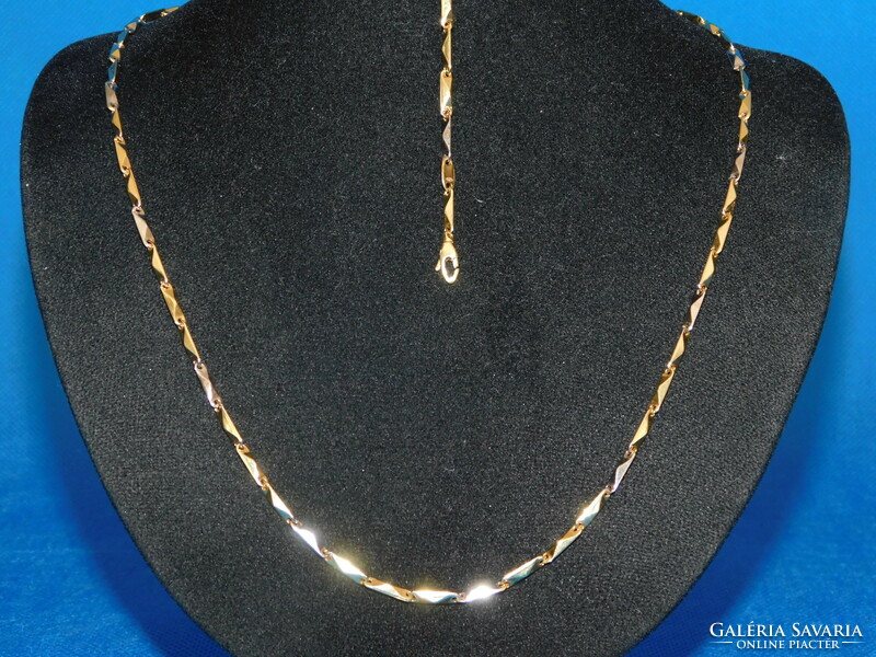 Gold two-tone 14k necklace + bracelet 13.5 Gr