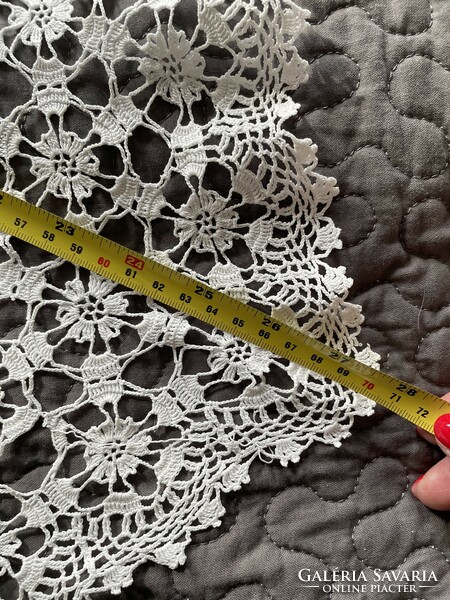 Larger hexagonal crochet tablecloth, needlework, lace 70*70 cm