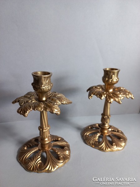 Pair of copper (cast) candle holders