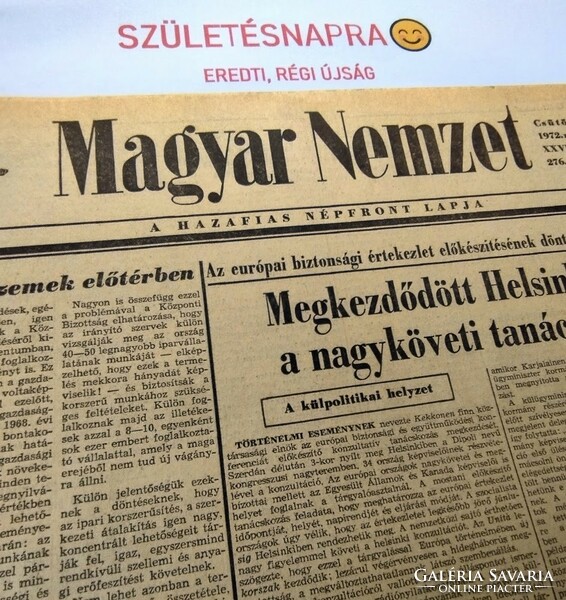 1968 June 25 / Hungarian nation / for birthday :-) original, old newspaper no.: 18250