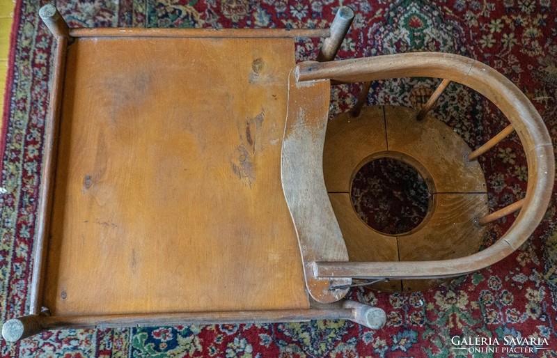 Children's wooden high chair and table