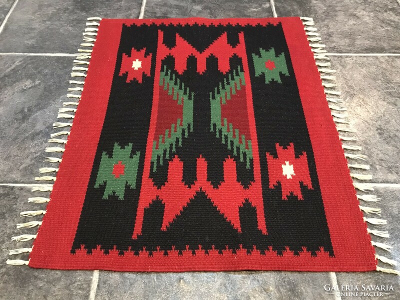 Small hand-woven wool rug from Toronto, 60 x 56 cm