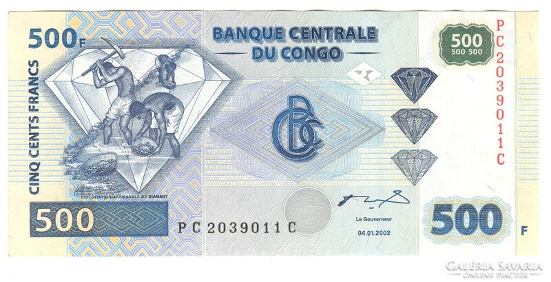 500 frank francs 2002 Kongó UNC 1.