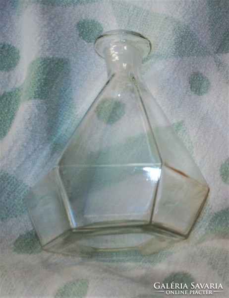 Vintage hatlapos likőrös üveg palack, színes és szintelen 2 db együtt
