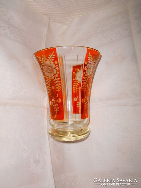 Bider style glass vase with polished decoration