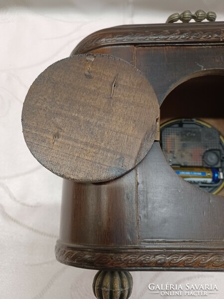 Wooden fireplace clock