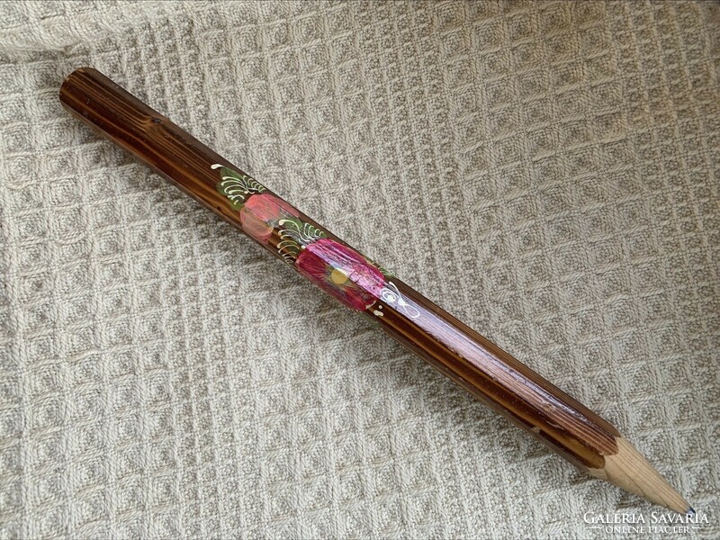 Óriás erdélyi festett fa ceruza, nagyméret 49 cm!
