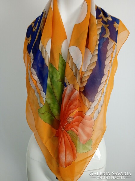 Vintage, Italian, large, 90x90 cm, Costantino Roma muslin scarf
