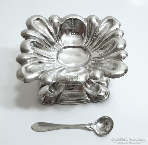 Antique Viennese silver (13 lat) spice holder, salt holder with spoon