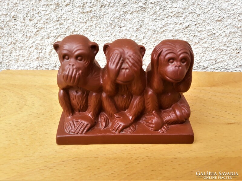 Marked goebel ceramic three wise monkeys 