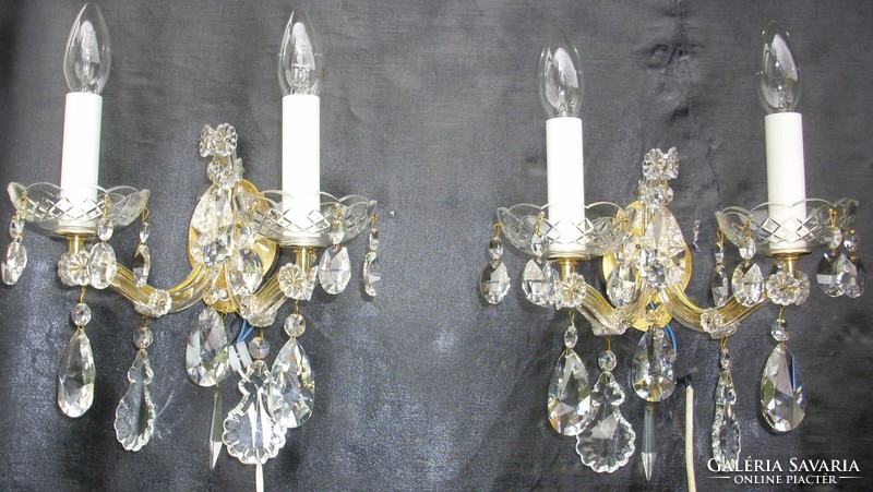 Mária theresia style crystal wall arm 2 pcs 2+2 burners