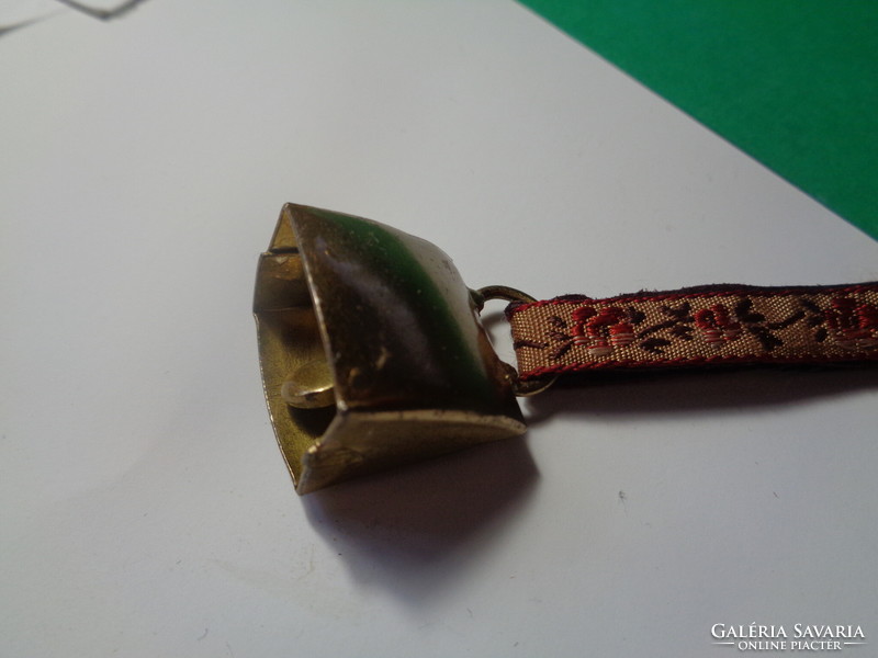 Austrian copper bell / 2.2 cm / with embroidered tongs
