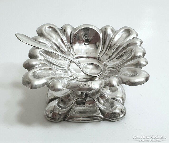 Antique Viennese silver (13 lat) spice holder, salt holder with spoon