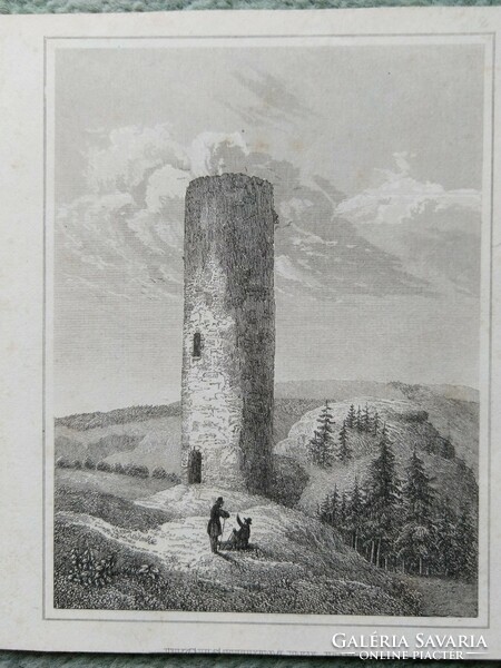 Fuchsturm Jena. Eredeti acelmetszet ca.1835
