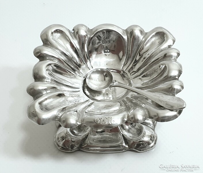 Antique Viennese silver (13 lat) spice holder, salt holder with spoon