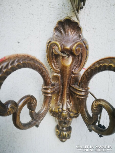 Beautiful old ornate copper cast wall arm heavy cast, 1.86 kg