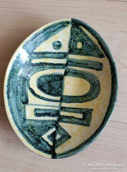 Ceramic craftsman bowl with a fish motif