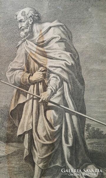 Antique rarity! 18th century etching - Saint Luke - Georg Martin Preisler (1700-1754)