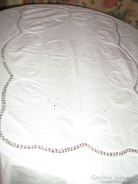 Beautiful huge stitched embroidered tablecloth