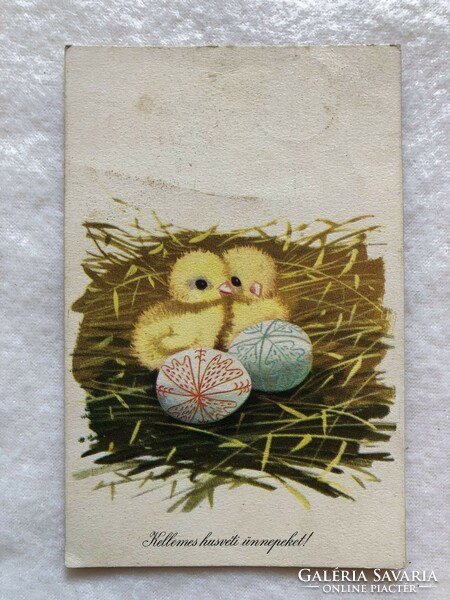 Old drawing Easter postcard - Árpád darvas drawing -3.