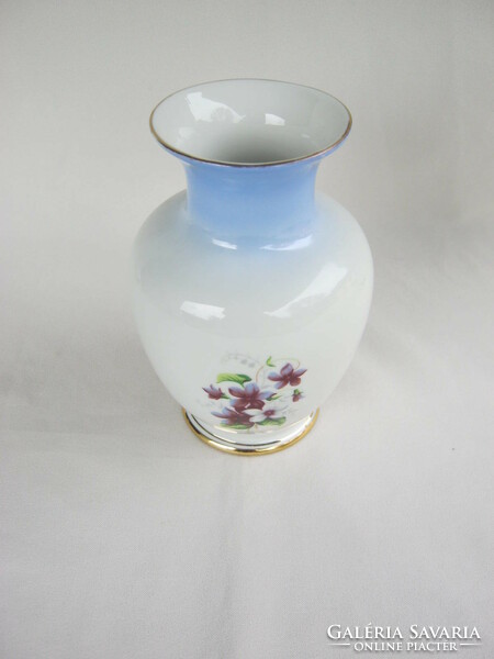 Hollóháza porcelain vase with a violet pattern