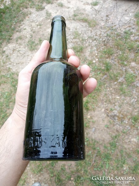 Régi sörösüveg, zöld, Fővárosi sörfőző rt. Kőbányán 0,45 l