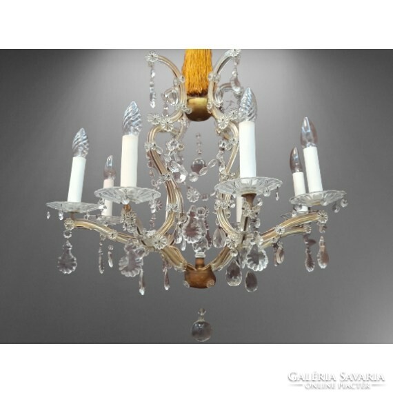 Antique crystal chandelier with 8 branches.