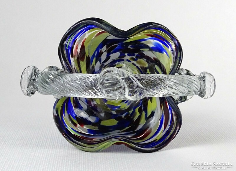1M941 blown glass bohemia artistic glass basket 17.5 Cm