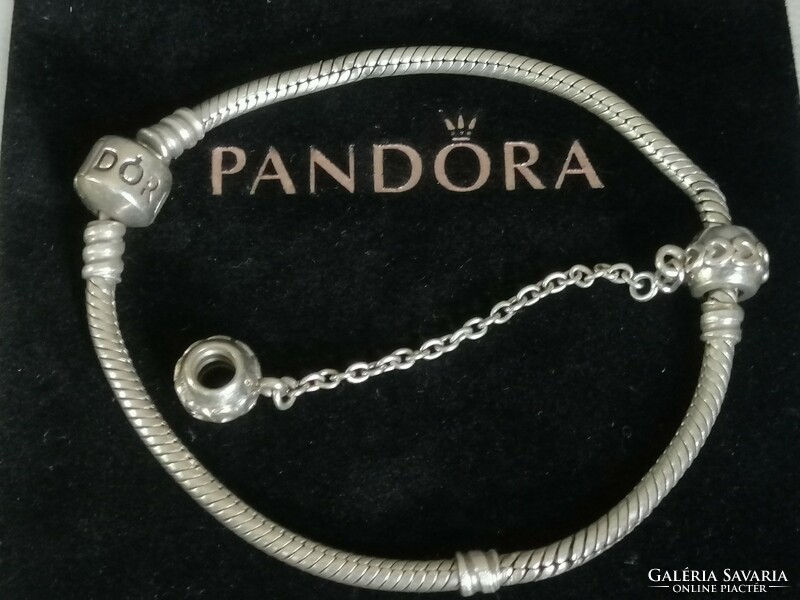 Pandora silver bracelet with heart lock